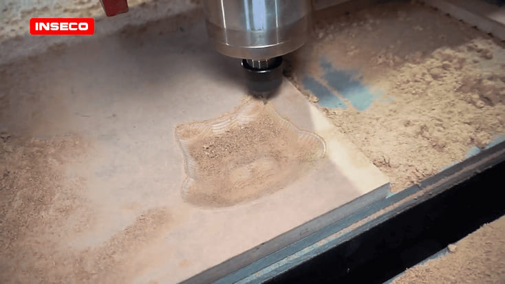 Bikin Tempat Makan Kucing Keren dengan Mesin CNC Router 4 Proses roughing