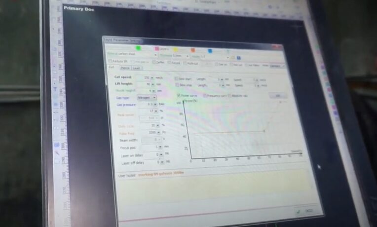Setting parameter cutting plat spikon speaker di software Raytools CutAhead